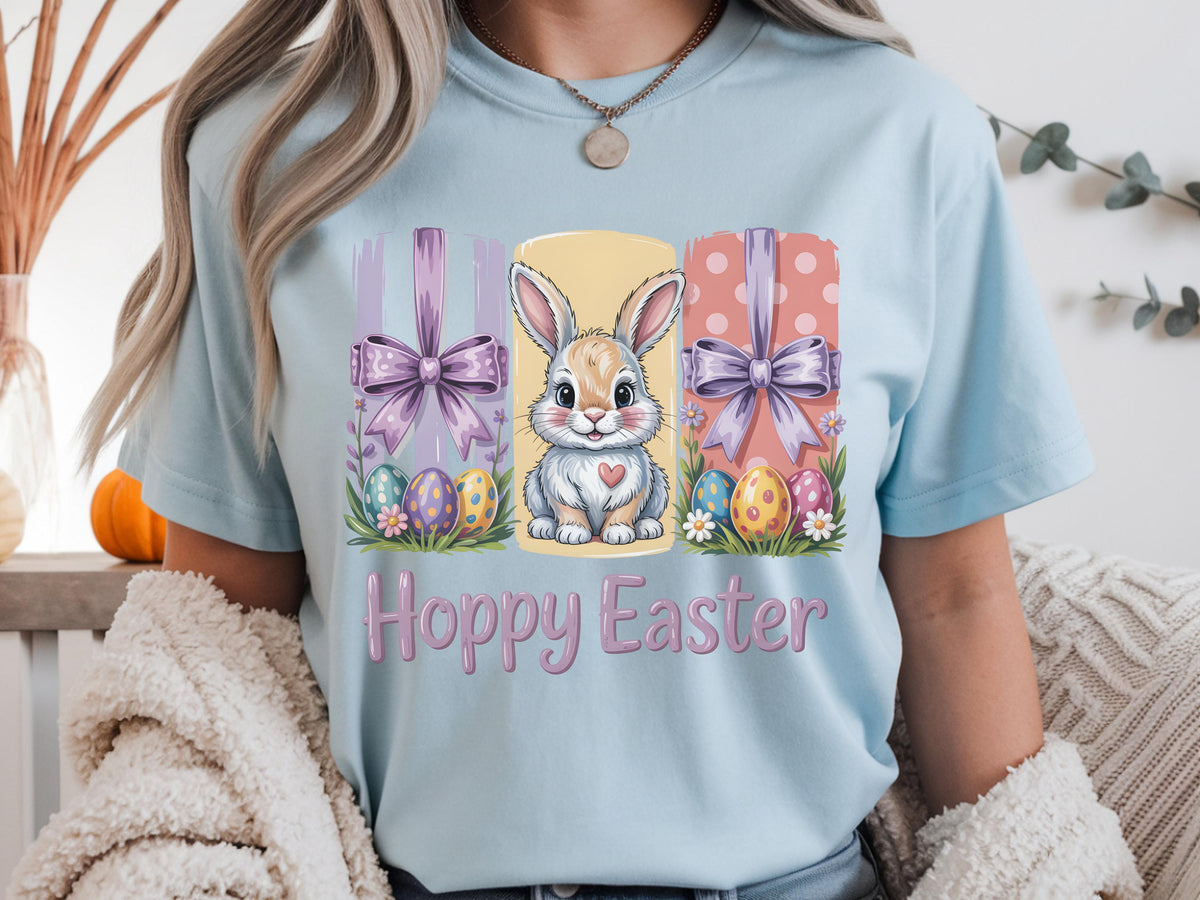 Happy Easter Bunny Shirt, Cute Easter Graphic Tee, Spring Pastel Comfort Colors 1717 T-Shirt