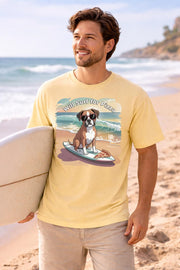 Will Surf for Pizza Shirt, Funny Beach Dog Graphic Tee, Summer Vacation T-Shirt