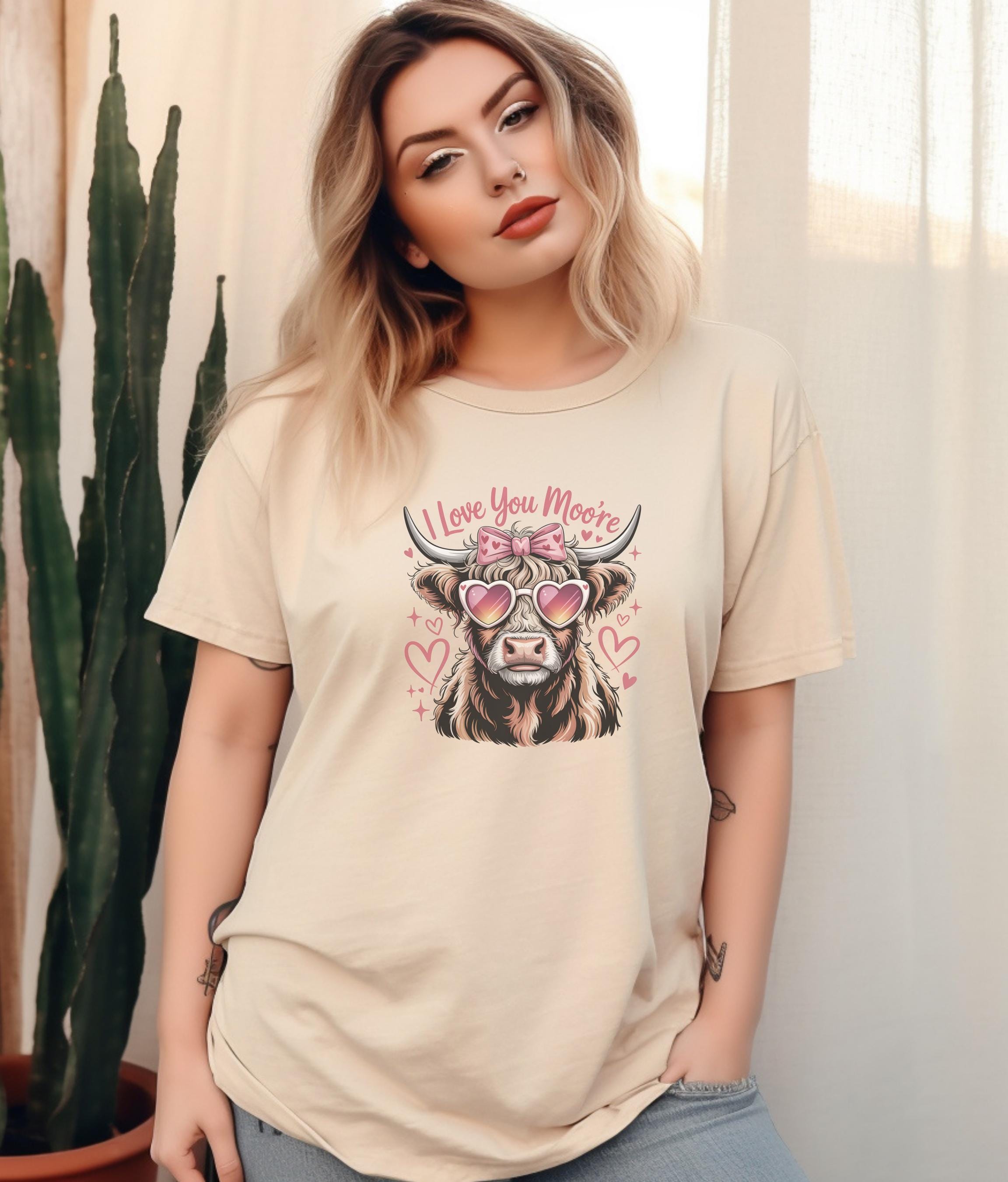 Funny Cow Graphic T-Shirt, Women's Relaxed Fit Cotton Tee