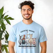 Country Roads Northbound & Unbothered Shirt, Funny Canadian Farm Graphic Tee, Rustic Barnyard Western T-Shirt