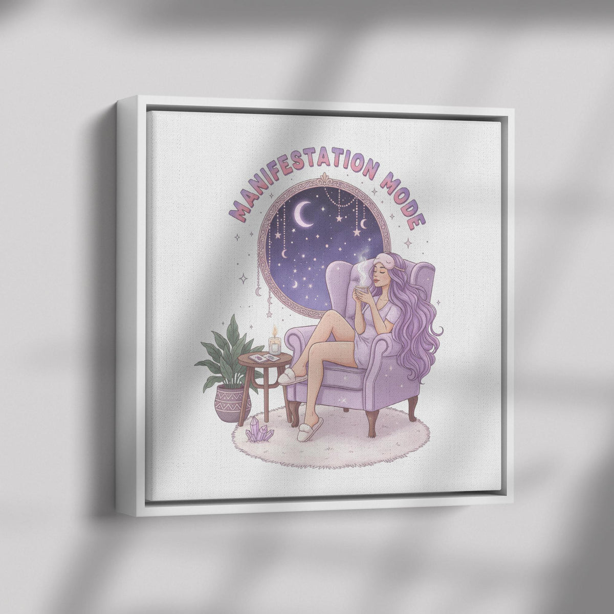 Manifestation Mode Wall Art, Mystical Room Decor, Spiritual Canvas Print, Relaxation Vibe, Astral Inspiration, Modern Aesthetic Gift