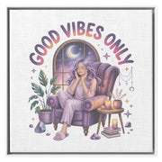 Relaxing Canvas Art, Inspirational Wall Decor, Vibrant Good Vibes Only Home Print, Cozy Vibes Canvas, Meditation Room Wall Art
