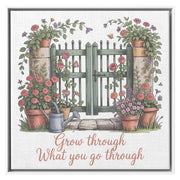 Garden Canvas Wall Art, Inspirational Quote Decor, Floral Gate Print, Nature Lover Gift, Home Office Decoration, Motivational Art Piece