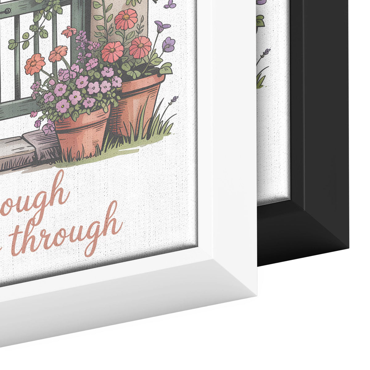 Garden Canvas Wall Art, Inspirational Quote Decor, Floral Gate Print, Nature Lover Gift, Home Office Decoration, Motivational Art Piece