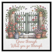 Garden Canvas Wall Art, Inspirational Quote Decor, Floral Gate Print, Nature Lover Gift, Home Office Decoration, Motivational Art Piece