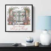 Garden Canvas Wall Art, Inspirational Quote Decor, Floral Gate Print, Nature Lover Gift, Home Office Decoration, Motivational Art Piece