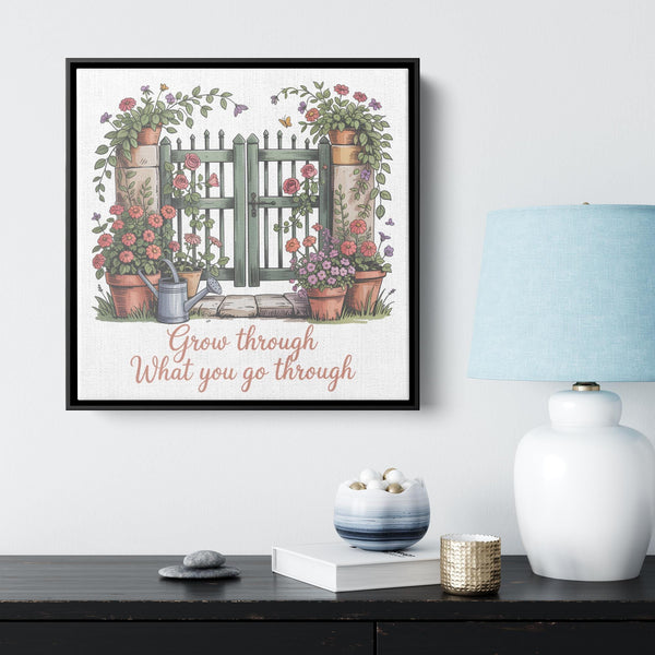 Garden Canvas Wall Art, Inspirational Quote Decor, Floral Gate Print, Nature Lover Gift, Home Office Decoration, Motivational Art Piece
