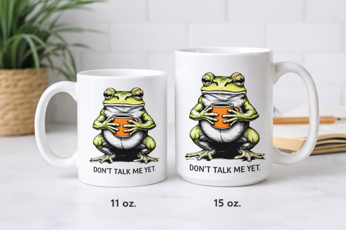 Funny Frog Coffee Mug, Novelty Tea Cup, Quirky Gift for Him, Cute Frog Meme Mug, Animal Lover Gift, Dishwasher Safe Mug