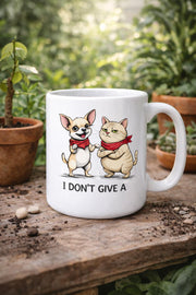 Funny Dog Cat Mug, Cute Coffee Cup, Gift for Animal Lovers, Humorous Ceramic Mug, Dishwasher Safe Drinkware, Pet Lover Present, Cool Gift