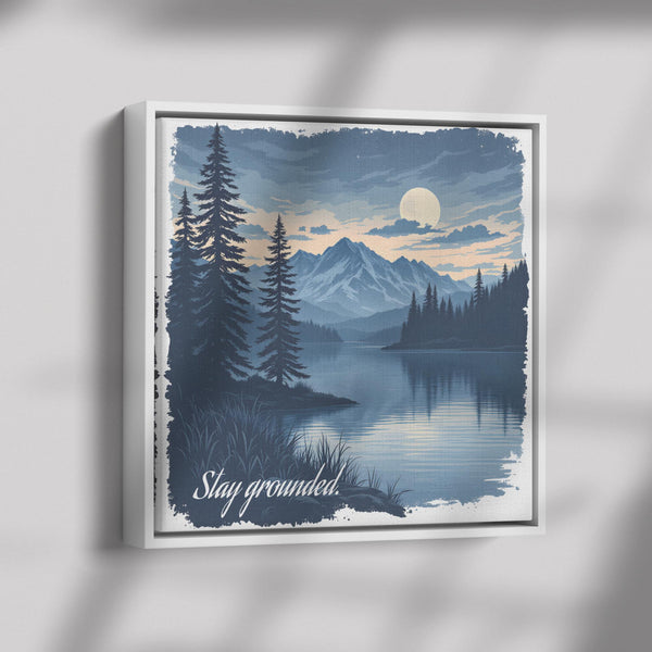 Mountain Landscape Canvas Art, Moonlit Lake Wall Decor, Nature Wall Art, Rustic Home Decor, Ready to Hang, Gift for Nature Lovers