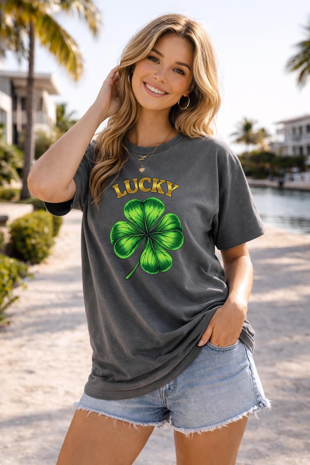 Lucky Shamrock Shirt, St Patricks Day Comfort Colors Tee, Irish Clover Graphic T-Shirt