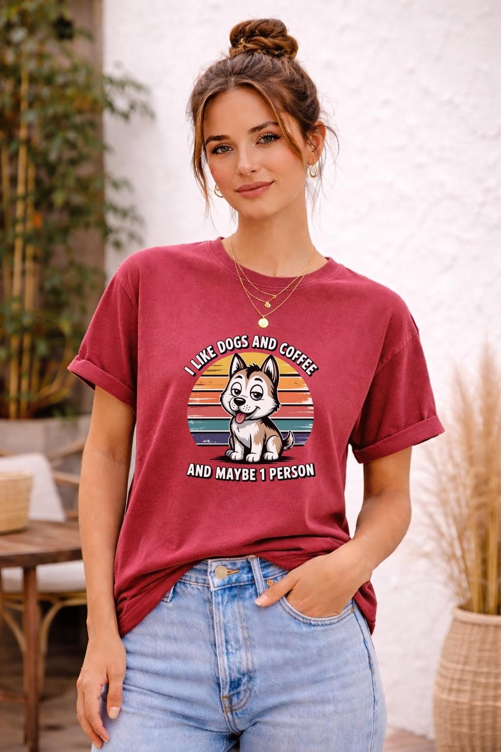 I Like Dogs and Coffee T-Shirt | Funny Dog Lover Tee | Comfort Colors Graphic Shirt | Introvert Humor Top