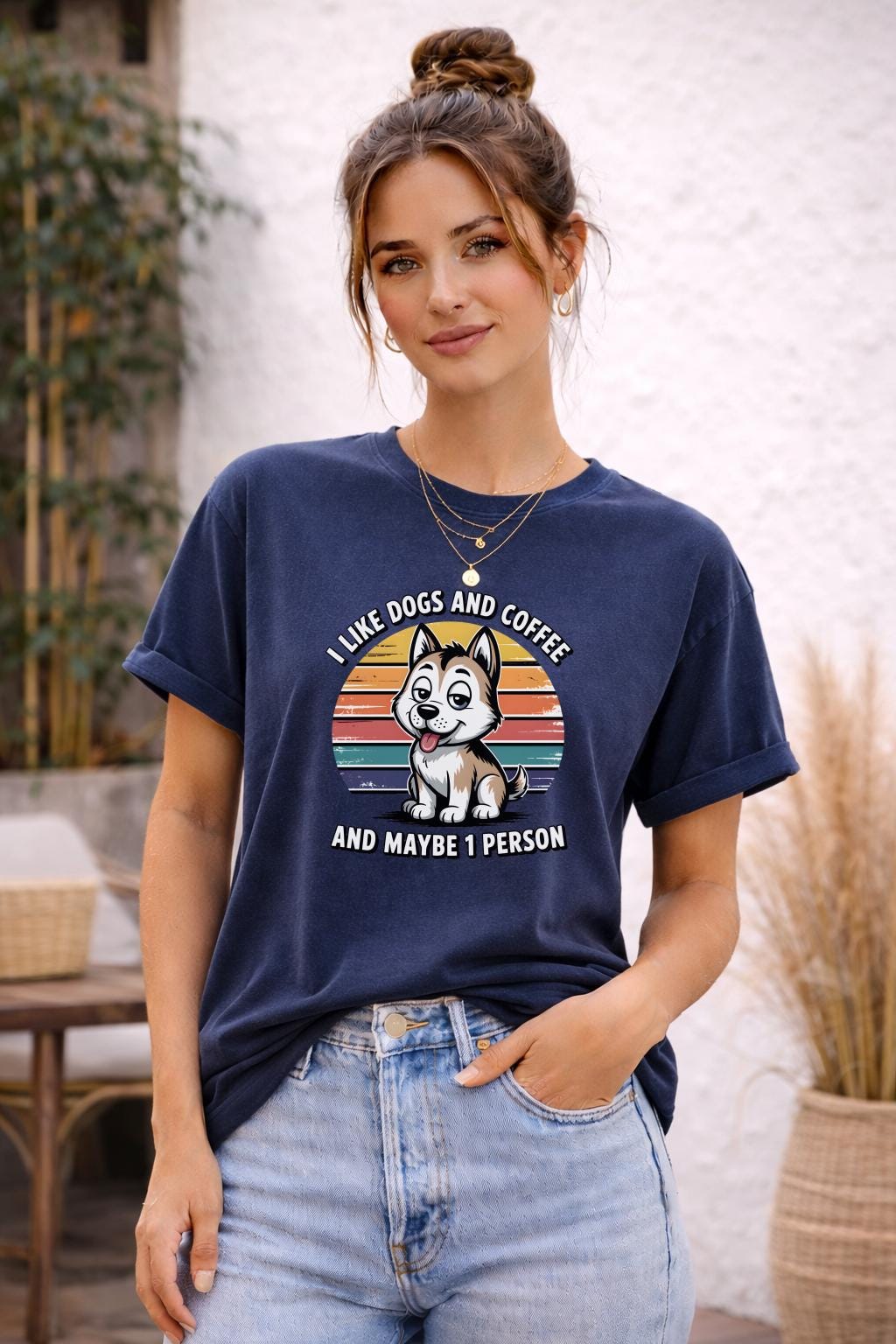I Like Dogs and Coffee T-Shirt | Funny Dog Lover Tee | Comfort Colors Graphic Shirt | Introvert Humor Top