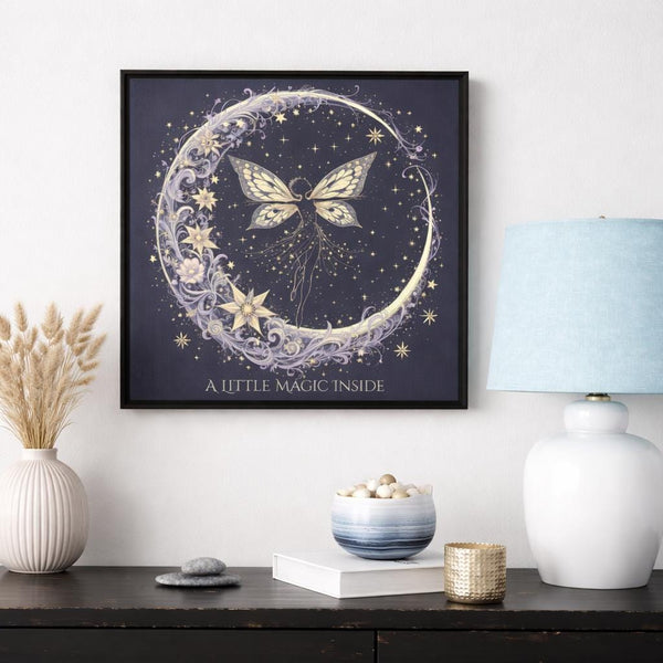 Fairy Moon Canvas Art | Whimsical Celestial Decor