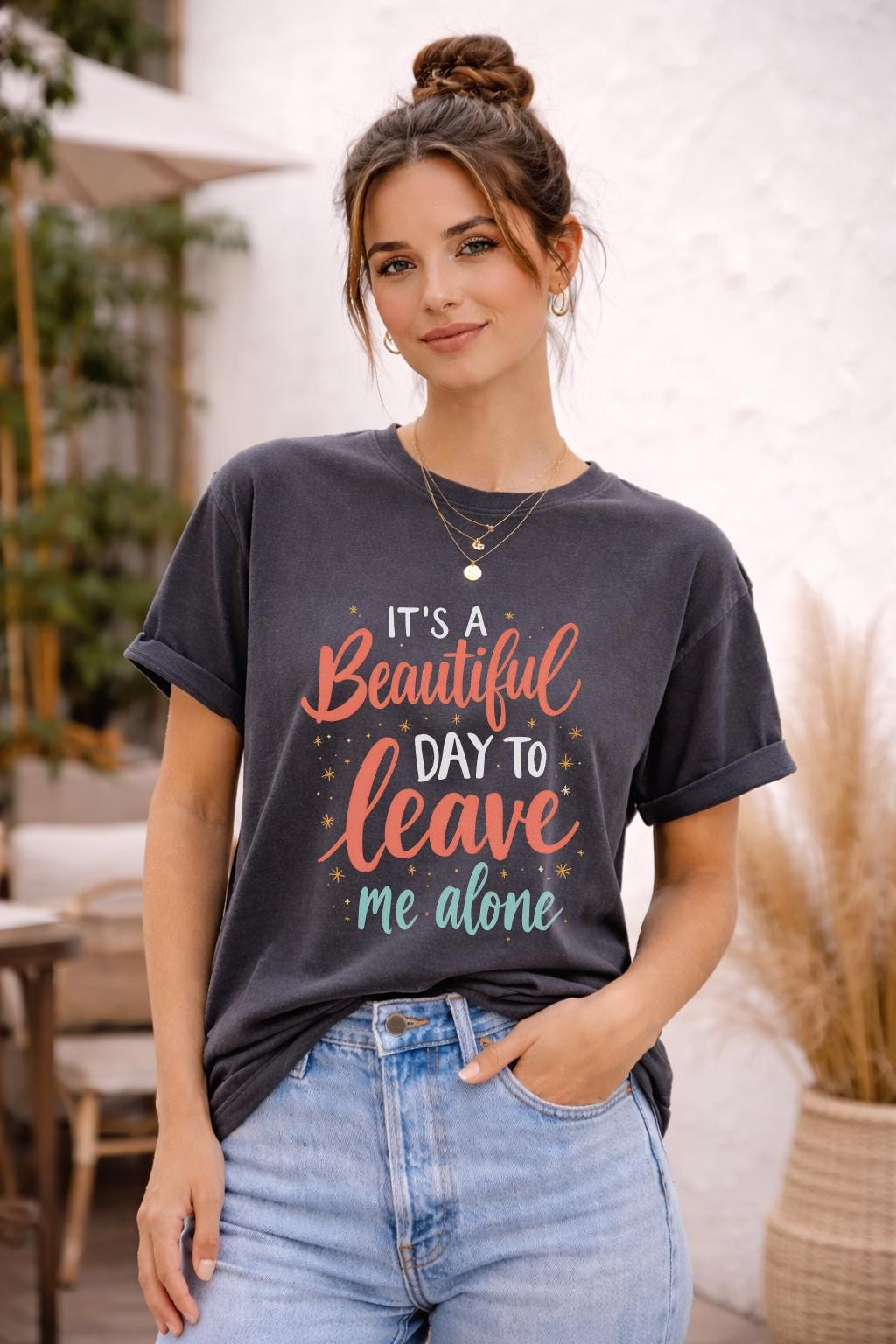 It’s A Beautiful Day To Leave Me Alone Shirt, Introvert Core Tee, Anti Social Aesthetic, Funny Gen Z Graphic, Comfort Colors 1717