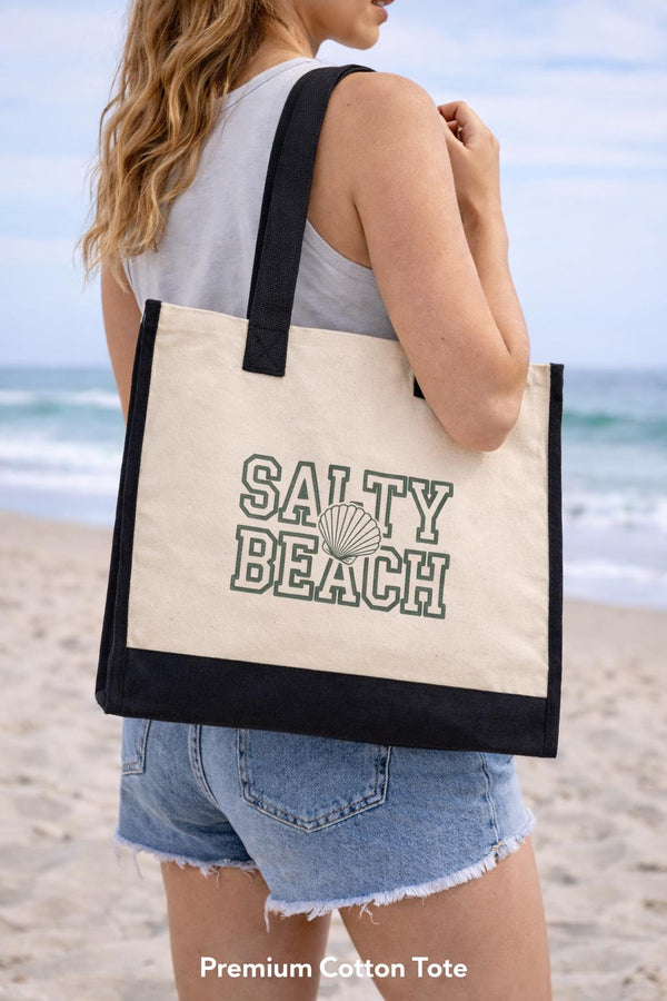 Beach Tote Bag | Premium Cotton Tote Bag | Minimalist Canvas Tote | Reusable Shopping Bag | Everyday Carryall