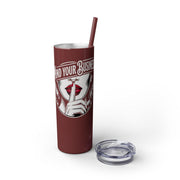 Mind Your Business Tumbler 20oz | Sassy Gothic Skinny Tumbler with Straw | Funny Attitude Gift for Her | Dark Aesthetic Travel Cup