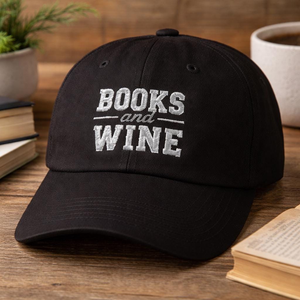 Books and Wine Classic Dad Cap | Literary Wine Lover Hat
