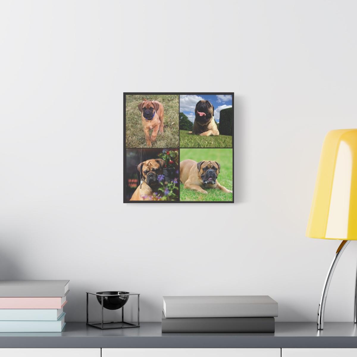 Personalized Pet Photo Canvas | Custom Dog Collage Canvas Print | Square Pet Wall Art | Dog Memorial or Gift for Pet Lovers | Matte Canvas