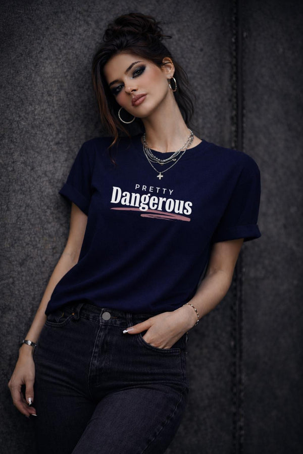 Pretty Dangerous Graphic Tee for Women, Dark Feminine Aesthetic Shirt, Bold Statement T Shirt, Edgy Street Style Top