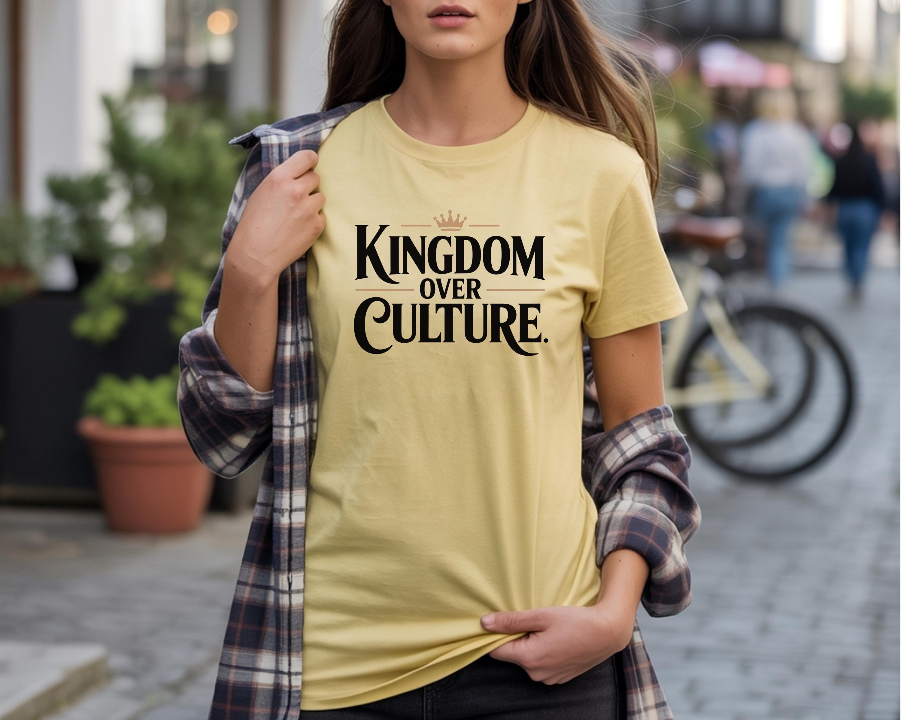 Kingdom Over Culture Shirt, Christian Graphic Tee, Modern Faith Streetwear, Minimalist Christian Apparel, Boutique Faith Shirt