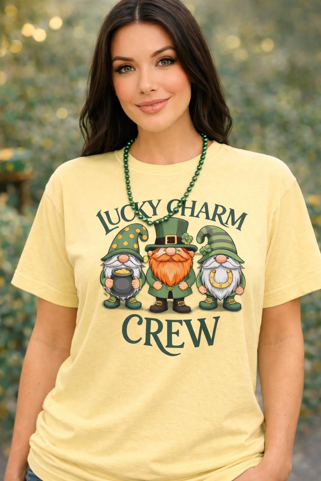 Lucky Charm Crew Shirt | St Patrick’s Day Gnome Tee | Comfort Colors 1717 Irish Shamrock Shirt | Cute Green Holiday Top