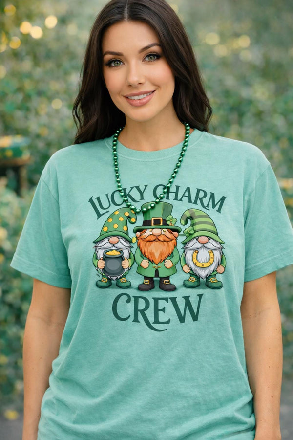 Lucky Charm Crew Shirt | St Patrick’s Day Gnome Tee | Comfort Colors 1717 Irish Shamrock Shirt | Cute Green Holiday Top