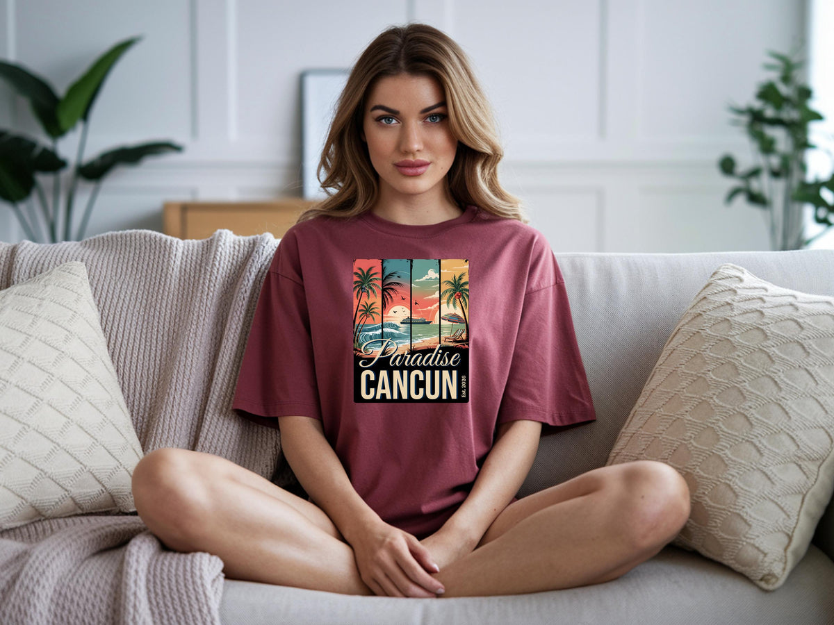 Personalized Paradise Destination Shirt | Custom Vacation Location Tee | Comfort Colors 1717 Tropical Beach T-Shirt