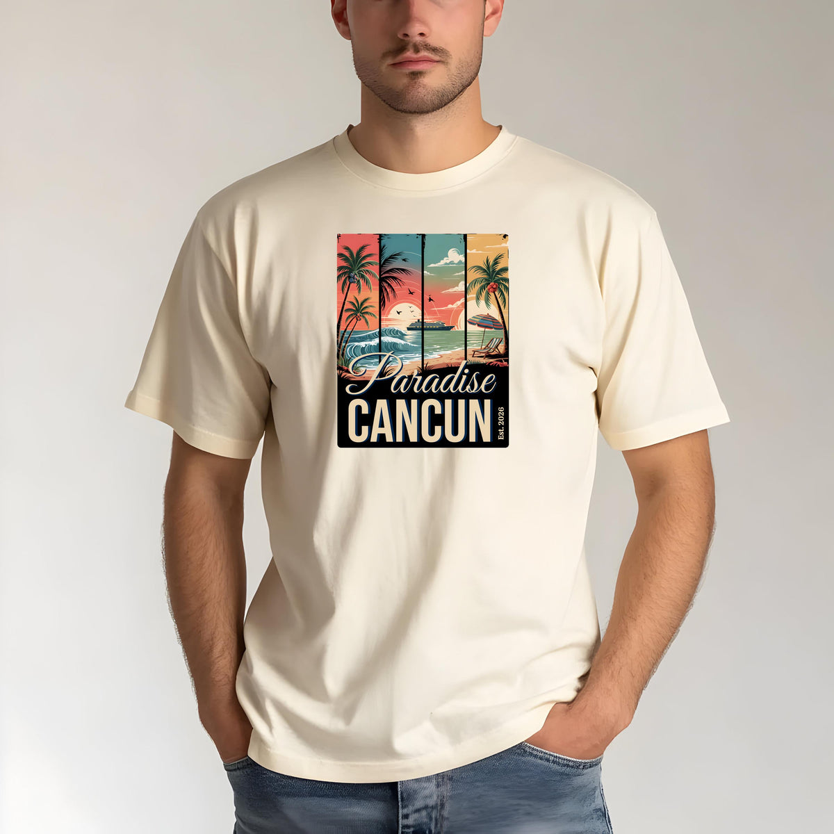 Personalized Paradise Destination Shirt | Custom Vacation Location Tee | Comfort Colors 1717 Tropical Beach T-Shirt