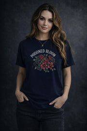 Poisoned Bloom Floral Shirt, Dark Romantic Flower Graphic Tee, Moody Botanical Aesthetic Top, Gothic Inspired Rose Shirt