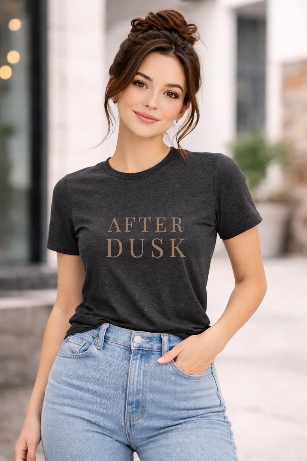 After Dusk Shirt, Minimalist Moody Aesthetic Tee, Literary Night Reader Shirt, Dark Academia Graphic Tee, Unisex Relaxed Fit