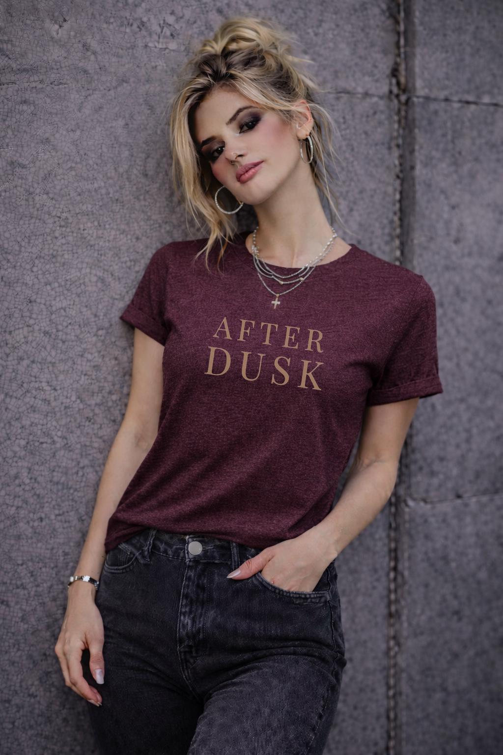 After Dusk Shirt, Minimalist Moody Aesthetic Tee, Literary Night Reader Shirt, Dark Academia Graphic Tee, Unisex Relaxed Fit