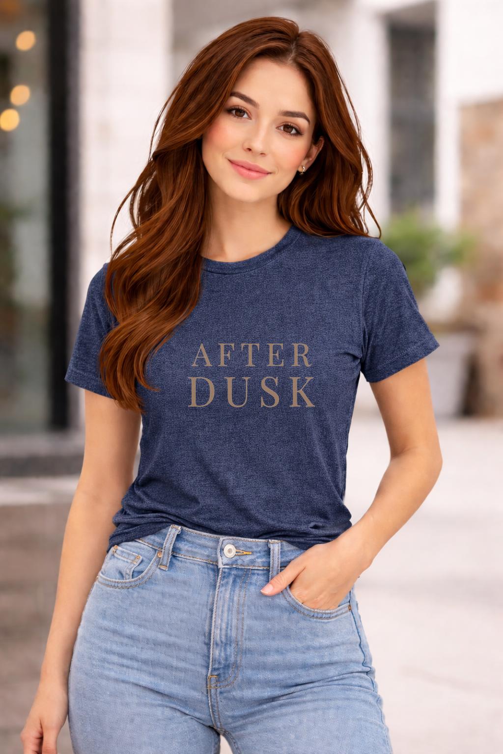 After Dusk Shirt, Minimalist Moody Aesthetic Tee, Literary Night Reader Shirt, Dark Academia Graphic Tee, Unisex Relaxed Fit