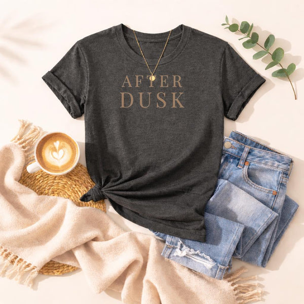 After Dusk Shirt, Minimalist Moody Aesthetic Tee, Literary Night Reader Shirt, Dark Academia Graphic Tee, Unisex Relaxed Fit