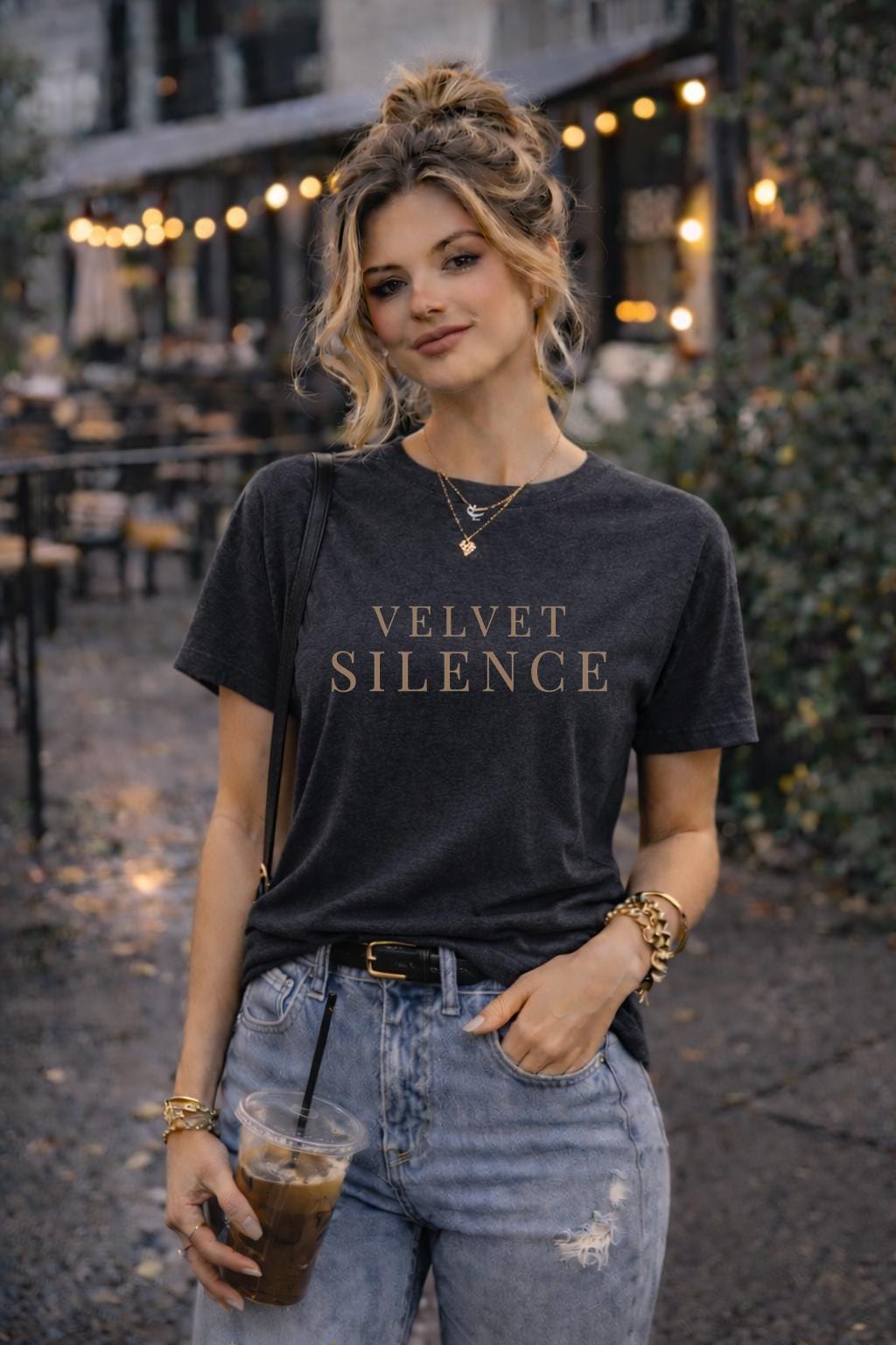 Velvet Silence Shirt, Minimalist Moody Aesthetic Tee, Dark Academia Typography Shirt, Quiet Luxury Graphic Tee, Unisex Relaxed Fit