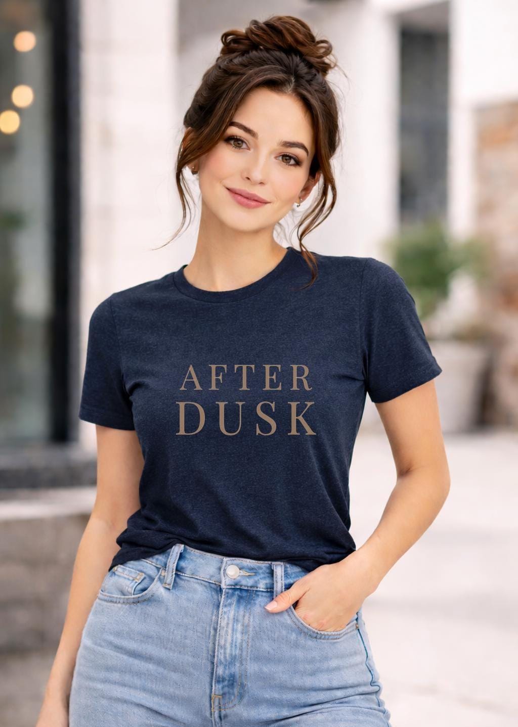 After Dusk Shirt, Minimalist Moody Aesthetic Tee, Literary Night Reader Shirt, Dark Academia Graphic Tee, Unisex Relaxed Fit