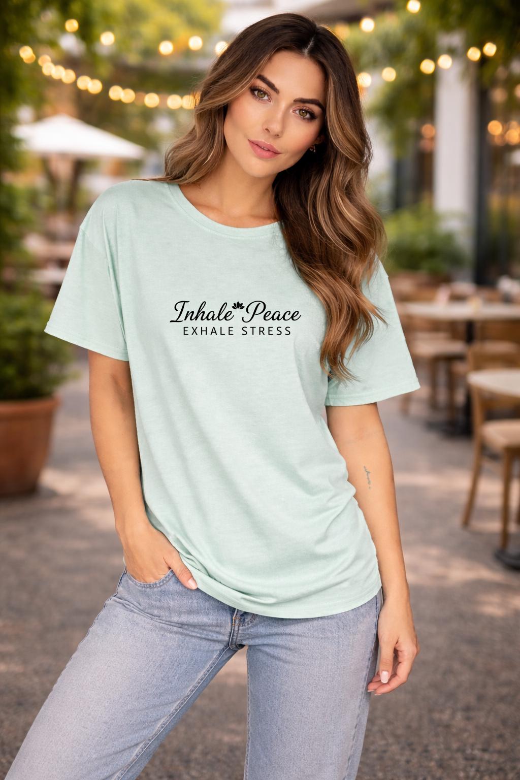 Protect Your Peace Shirt, Exhale The Stress Tee, Mental Health Self Care Shirt, Minimalist Aesthetic Wellness Top