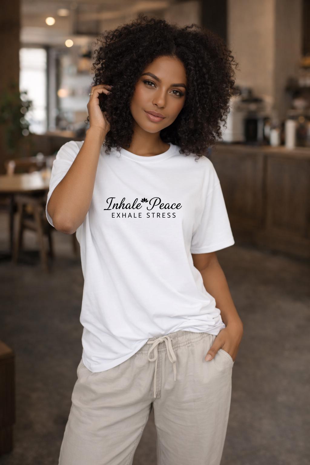Protect Your Peace Shirt, Exhale The Stress Tee, Mental Health Self Care Shirt, Minimalist Aesthetic Wellness Top