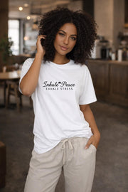 Protect Your Peace Shirt, Exhale The Stress Tee, Mental Health Self Care Shirt, Minimalist Aesthetic Wellness Top