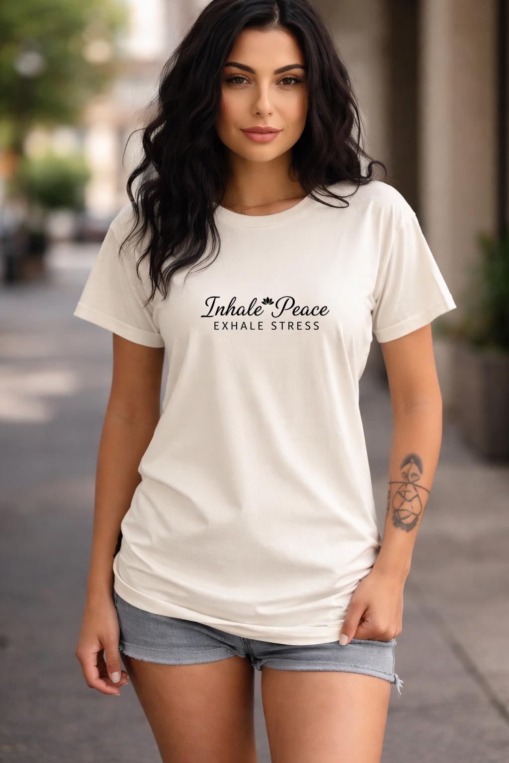Protect Your Peace Shirt, Exhale The Stress Tee, Mental Health Self Care Shirt, Minimalist Aesthetic Wellness Top