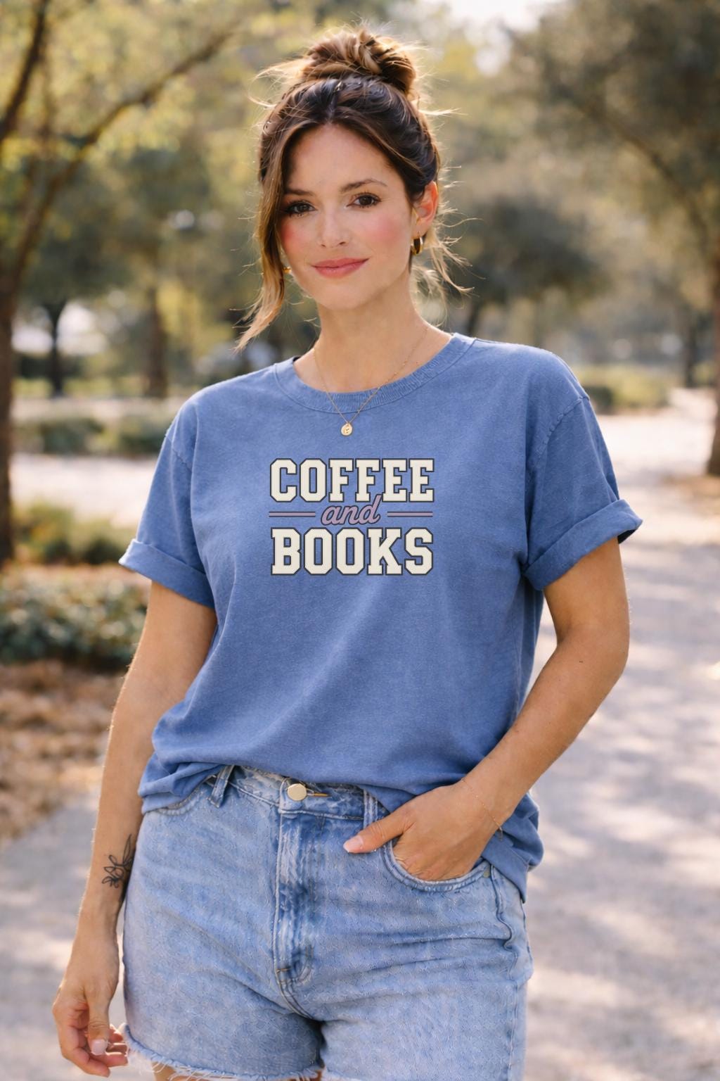 Coffee and Books Shirt – Book Lover Graphic Tee – Cozy Reader Aesthetic T-Shirt – Literary Lifestyle Top
