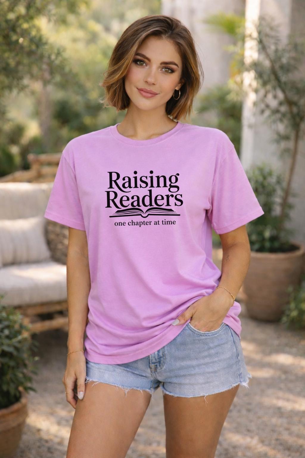 Raising Readers – One Chapter at a Time – Bookish Mom Shirt – Literary Mother’s Day Gift – Teacher Gift Tee
