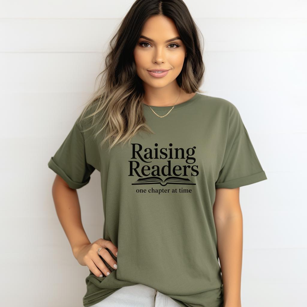 Raising Readers – One Chapter at a Time – Bookish Mom Shirt – Literary Mother’s Day Gift – Teacher Gift Tee