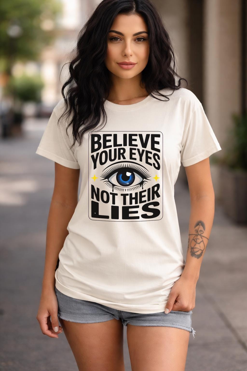 Believe Your Eyes Not Their Lies Shirt – Political Statement Tee – Empowerment Graphic – Truth Quote Shirt – Intuition Aesthetic Top