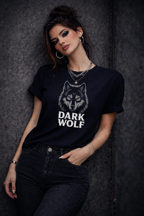 Dark Wolf Shirt – Gothic Wolf Graphic Tee – Fierce Wolf Head Shirt – Edgy Aesthetic Top – Wolf Lover Gift for Her