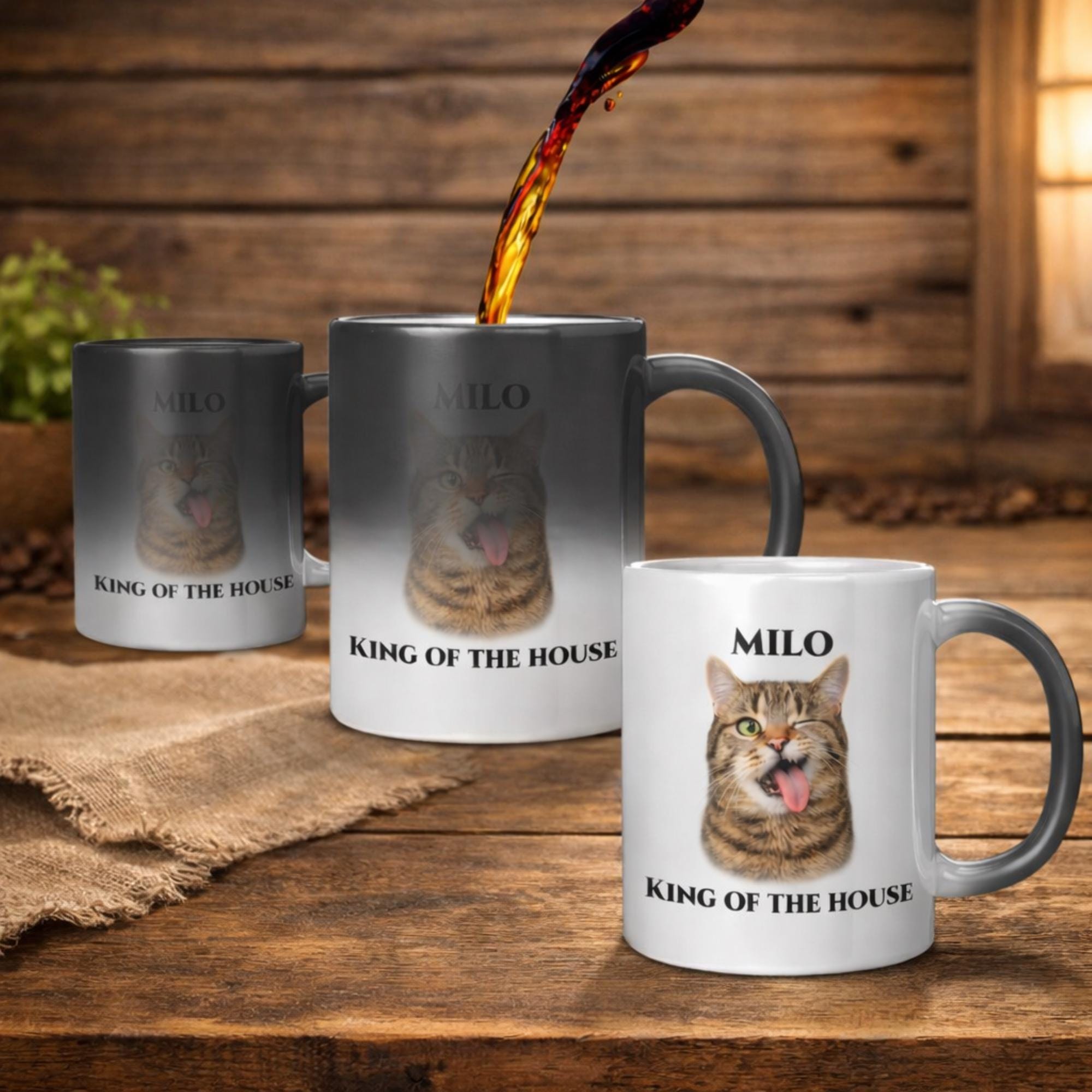 Funny Pet Face Mug, Custom Pet Photo Mug, Personalized Dog or Cat Mug, Upload Your Pet Picture Mug, Pet Lover Gift, 11oz Magic Mug (Front/Ba