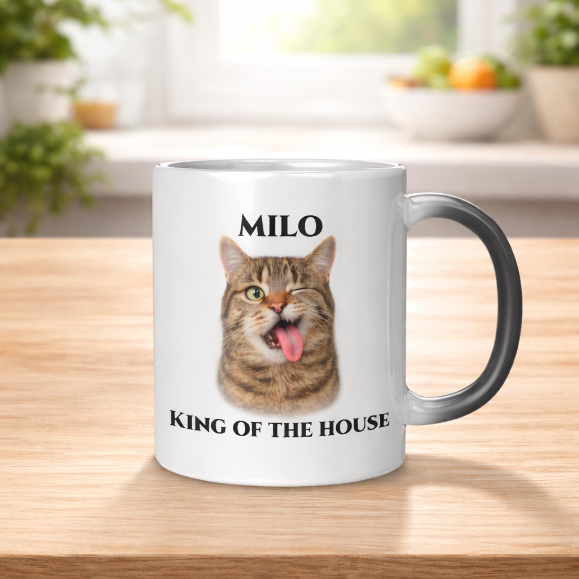 Funny Pet Face Mug, Custom Pet Photo Mug, Personalized Dog or Cat Mug, Upload Your Pet Picture Mug, Pet Lover Gift, 11oz Magic Mug (Front/Ba