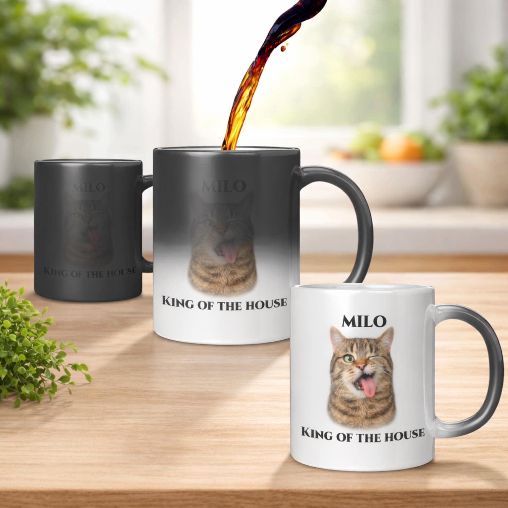 Funny Pet Face Mug, Custom Pet Photo Mug, Personalized Dog or Cat Mug, Upload Your Pet Picture Mug, Pet Lover Gift, 11oz Magic Mug (Front/Ba