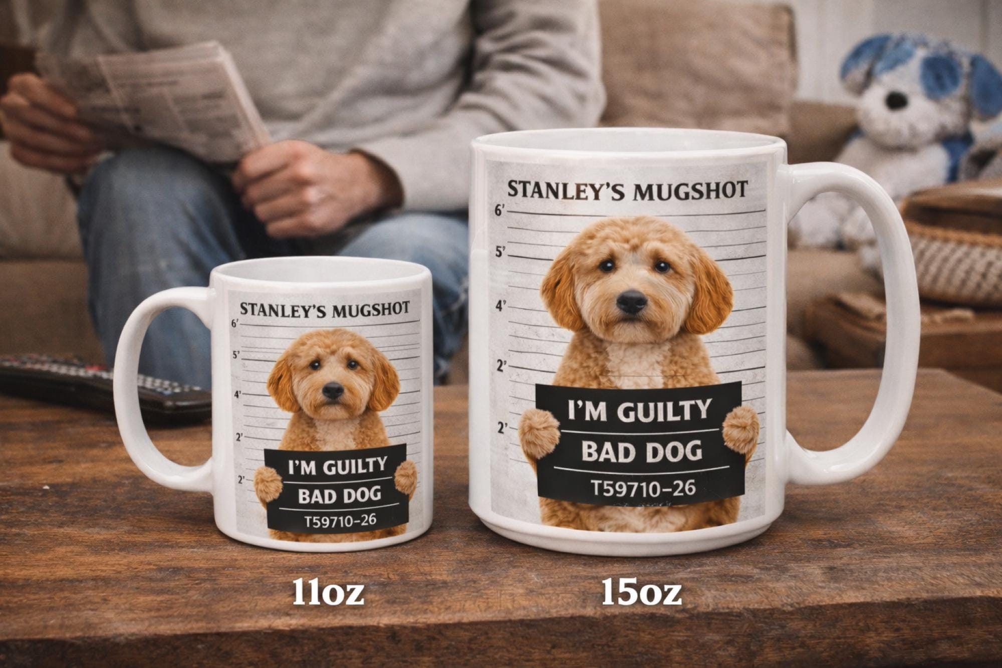 Custom Pet Mugshot Mug, Funny Pet Photo Mug, Personalized Dog or Cat Mug, Pet Crime Mug, Upload Pet Picture Mug, Funny Pet Gift, Ceramic Mug