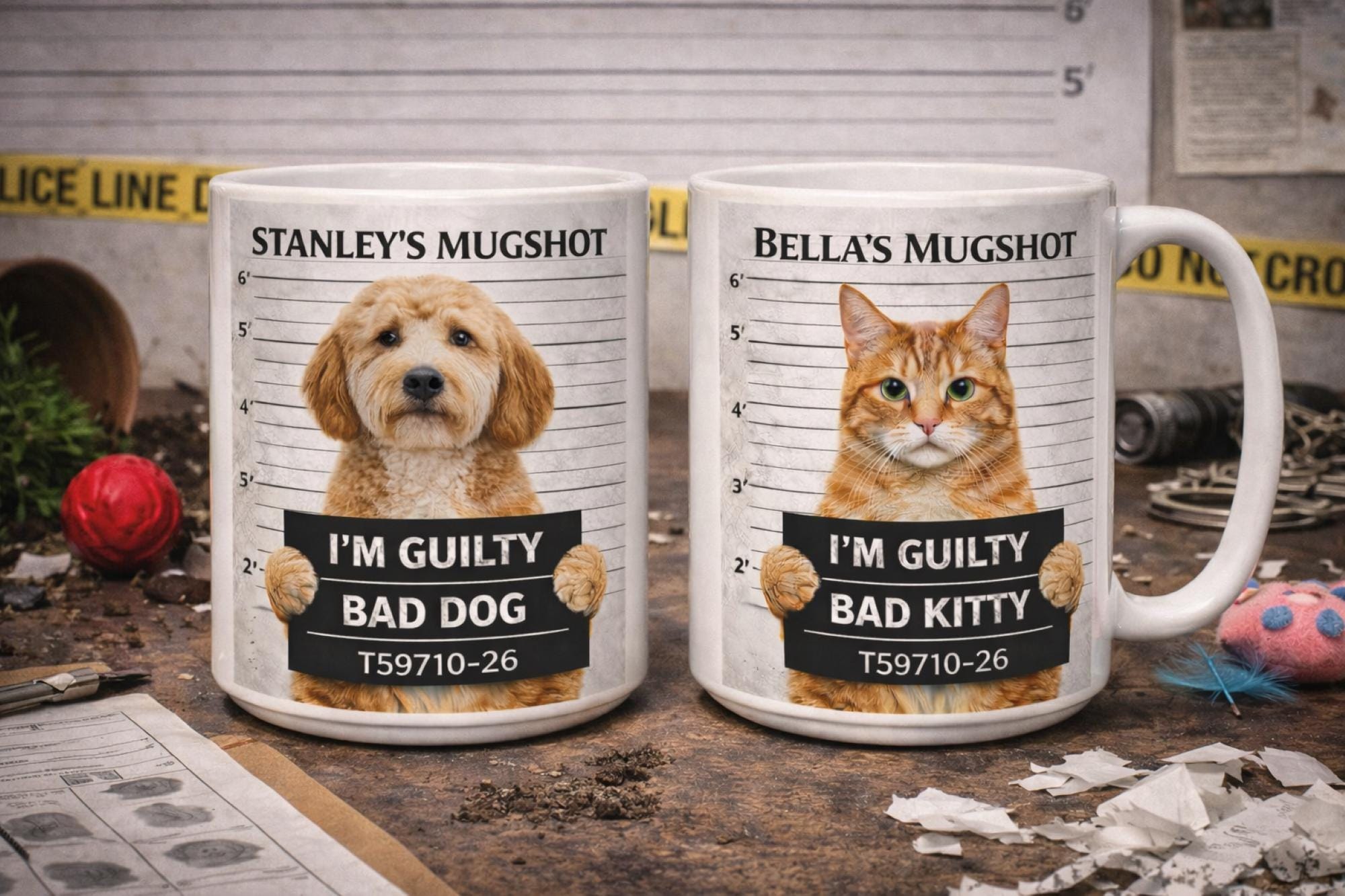 Custom Pet Mugshot Mug, Funny Pet Photo Mug, Personalized Dog or Cat Mug, Pet Crime Mug, Upload Pet Picture Mug, Funny Pet Gift, Ceramic Mug